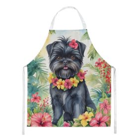Affenpinscher Luau Apron Cooking Kitchen Server Baking Crafts Gardening for Adult Women Men, Unisex, Large, Multicolor