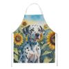 Dalmatian in Sunflowers Apron Cooking Kitchen Server Baking Crafts Gardening for Adult Women Men, Unisex, Large, Multicolor