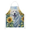 Great Pyrenees in Sunflowers Apron Cooking Kitchen Server Baking Crafts Gardening for Adult Women Men, Unisex, Large, Multicolor