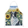 Borzoi in Sunflowers Apron Cooking Kitchen Server Baking Crafts Gardening for Adult Women Men, Unisex, Large, Multicolor