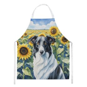 Borzoi in Sunflowers Apron Cooking Kitchen Server Baking Crafts Gardening for Adult Women Men, Unisex, Large, Multicolor
