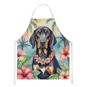 Black and Tan Coonhound Luau Apron Cooking Kitchen Server Baking Crafts Gardening for Adult Women Men, Unisex, Large, Multicolor