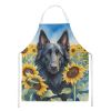 Belgian Sheepdog in Sunflowers Apron Cooking Kitchen Server Baking Crafts Gardening for Adult Women Men, Unisex, Large, Multicolor