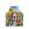 Basset Hound in Sunflowers Apron Cooking Kitchen Server Baking Crafts Gardening for Adult Women Men, Unisex, Large, Multicolor