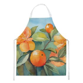 Florida Orange Blossom in Watercolor Apron Cooking Kitchen Server Baking Crafts Gardening for Adult Women Men, Unisex, Large, Multicolor