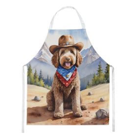Labradoodle Cowboy Welcome Apron Cooking Kitchen Server Baking Crafts Gardening for Adult Women Men, Unisex, Large, Multicolor