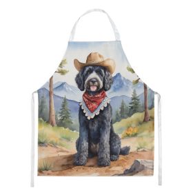 Portuguese Water Dog Cowboy Welcome Apron Cooking Kitchen Server Baking Crafts Gardening for Adult Women Men, Unisex, Large, Multicolor