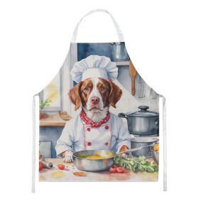 Brittany Spaniel The Chef Apron Cooking Kitchen Server Baking Crafts Gardening for Adult Women Men, Unisex, Large, Multicolor
