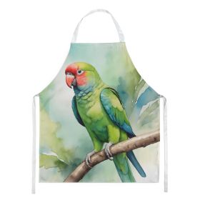African Ringneck Parrot Apron Cooking Kitchen Server Baking Crafts Gardening for Adult Women Men, Unisex, Large, Multicolor