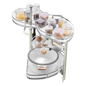 VEVOR Swing Right Blind Corner Cabinet, Pull Out Organizer for 36 inch Width Blind Cabinet, 2 Tier Height Adjustable Swing Tray