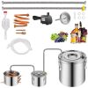 VEVOR Alcohol Still, 3 Gal / 11.4 L Stainless Steel Water Alcohol Distiller with Copper Coil for Fast Cooling