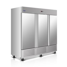 ORIKOOL 81" Commercial Freezer 72 Cu.ft with 2 Solid Door Reach-In Freezers Stainless Steel ETL Approved Upright Freeze Storage
