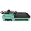 Electric Grill and Hot Pot Combo - 1600W Smokeless Korean BBQ Grill with Dual-Zone Cooking Non-Stick Surface & Adjustable Temp Control for 3-6 People