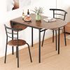 3 Pieces Dining Set with 2 Chairs and Modern Kitchen Table for Small Space
