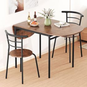 3 Pieces Dining Set with 2 Chairs and Modern Kitchen Table for Small Space