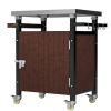 0utdoor Grill Cart with Stainless Steel Tabletop, Wheels & Storage - Waterproof BBQ Serving & Bar Cart