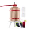 VEVOR 4.75 Gal/18L Fruit Wine Press, Solid Wood Basket with 8 Blocks, Heavy Duty Manual Juice Maker