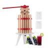 VEVOR 1.6 Gal/6L Fruit Wine Press, Solid Wood Basket with 8 Blocks, Heavy Duty Manual Juice Maker
