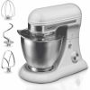 Geek Chef 4.8QT Electric Stand Mixer, 12 Speeds Tilt-head with Dough Hook, Whisk, Beater, Bowl, Rotary Knob, Home Kitchen Use, Gray