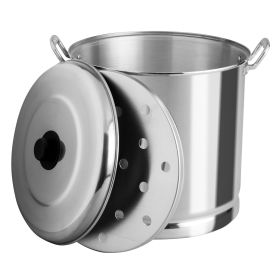 16 Quart Steamer with Aluminum Lid, Silver, all Aluminum