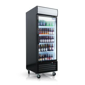 ORIKOOL Glass Door Merchandiser Refrigerator 19.3 Cu.ft Swing Door Commercial Display Refrigerators Merchandising Refrigeration with LED Top Panel