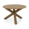 47 Inches Round Dining Table with Solid Acacia Wood Legs for 4-6 Person