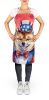 Shiba Inu Patriotic American Apron Cooking Kitchen Server Baking Crafts Gardening for Adult Women Men, Unisex, Large, Multicolor