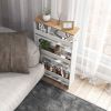 Narrow Mobile Serving Cart with Open Shelves for Kitchen Bathroom Living Room