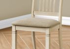Dining Chair, 38" Height, Set Of 2, Side, Upholstered, Kitchen, Dining Room, Antique White, Beige Linen Look, Transitional