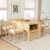 TOPMAX Modern 5-Piece 47.2'' Extendable Wood Square Dining Table Set with Two 11.8-inch Drop Leaves