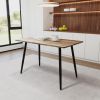 47" Modern minimalist MDF wood color dining table, black metal legs, small sized dining table, computer desk, office desk, kitchen table