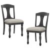 Wooden Frame Upholstered Dining Chairs set of 2,Mid Century Retro Chairs Comfor Kitchen Chairs for Living Room,Restaurant