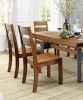 Dark Oak Rustic Style Solid wood Kitchen Set of 2pc Dining Chairs Panel Back Chairs Dining Room