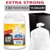 130 Bags 13 Gallon Expandable Heavy-Duty Plastic Multipurpose Disposable Garbage Bags-Super Strong, Leak-Resistant, And Odor-Proof For Bedroom