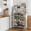 5-Tier Metal Baker's Rack with See-through Flip-up Door and Pegboard