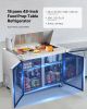 VEVOR 48"W Commercial Refrigerator, 12.5 Cu. Ft Sandwich Prep Refrigerated Table, Mega Top Food Prep Fridge with 18 Pans and Cutting Board