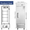 27"W Commercial Freezer Single Solid Door Stainless Steel Reach-in Freezer 18.68 Cu.ft. Upright Fan Cooling Freezer for Restaurant, Bar, Shop, Home