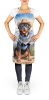 Rottweiler Cowboy Welcome Apron Cooking Kitchen Server Baking Crafts Gardening for Adult Women Men, Unisex, Large, Multicolor