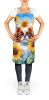 Japanese Chin in Sunflowers Apron Cooking Kitchen Server Baking Crafts Gardening for Adult Women Men, Unisex, Large, Multicolor