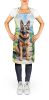 German Shepherd Spring Path Apron Cooking Kitchen Server Baking Crafts Gardening for Adult Women Men, Unisex, Large, Multicolor