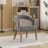 25.79" Wide Modern Barrel Open Back Accent Chair with Wooden Legs for Dining Room, Club, Kitchen and Living Room.Gray.