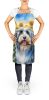 Bearded Collie in Sunflowers Apron Cooking Kitchen Server Baking Crafts Gardening for Adult Women Men, Unisex, Large, Multicolor