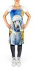 White Poodle in Sunflowers Apron Cooking Kitchen Server Baking Crafts Gardening for Adult Women Men, Unisex, Large, Multicolor