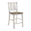 Antique White Finish Solid wood Farmhouse Design Kitchen Set of 2pc Counter Height Dining Chairs Slat Back Chairs Dining Room