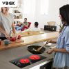 Electric Cooktop,110V 2100W Electric Stove Top with Knob Control,9 Power Levels, Kids Lock & Timer,LED touch control