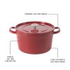 5-Quart Enamel Cast Iron Dutch Oven with Lid, Red