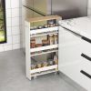Narrow Mobile Serving Cart with Open Shelves for Kitchen Bathroom Living Room