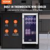 VEVOR Wine Cooler, 96 Cans Capacity Under Counter Built-in or Freestanding Wine Refrigerator, Beverage Cooler with Blue LED Light, Single Door
