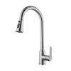 High Arc Single Handle Stainless Steel Brushed Nickle Kitchen Faucets with Pull Down Sprayer