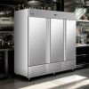 ORIKOOL 81" Commercial Refrigerator 72 Cu.ft with 3Solid Door Reach-In Refrigerators Stainless Steel ETL Approved Upright Fridge Storage